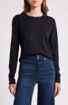 Frame Long-sleeve Baby Tee In Black