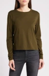 Frame Long-sleeve Baby Tee In Rich Military