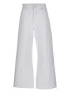Frame The Loose Cotton Mid Rise Wide Jeans In White