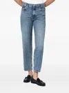 Frame Denim Trousers Washed Effect In Blue
