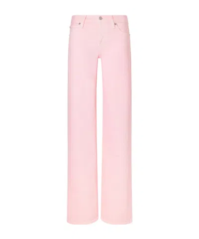 Frame The Gray Regenerative-cotton Low-rise Wide-leg Jeans In Pink
