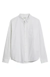 Frame Cotton Oxford Button-down Shirt In White