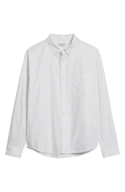 Frame Cotton Oxford Button-down Shirt In White