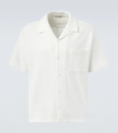 Frame Cotton Piqué Bowling Shirt In White