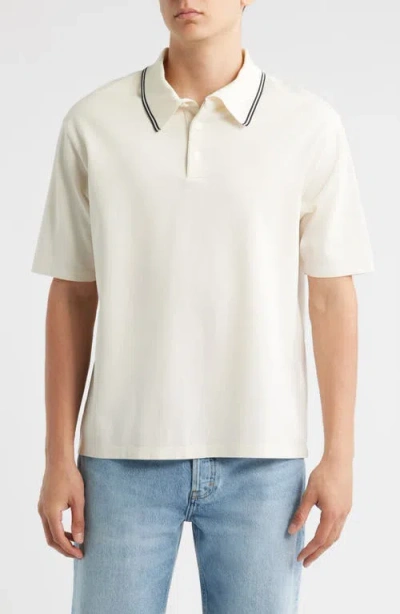 Frame Cotton Pique Polo In White