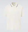 Frame Mens Striped Collar Regular-fit Pique Polo Top White Sand