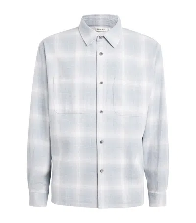 Frame Cotton Plaid Shirt In Blue