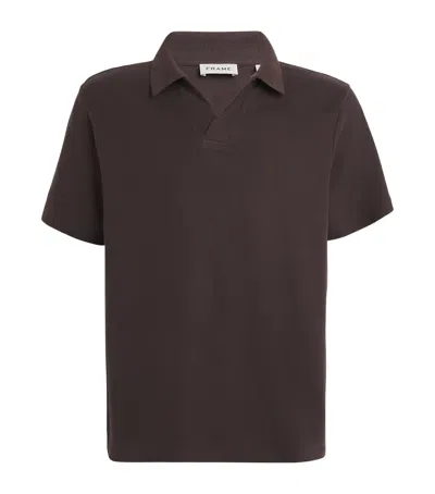 Frame Cotton Polo Shirt In Brown