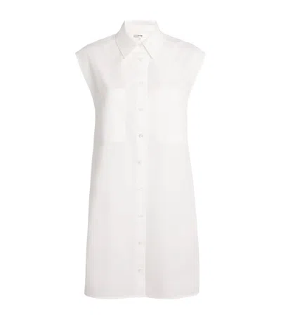 Frame Cotton Shirt Mini Dress In White