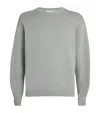 Frame Cotton Silk Sweater Grey Blue In Multi