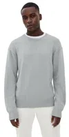 Frame Cotton Silk Sweater Grey Blue In Multi