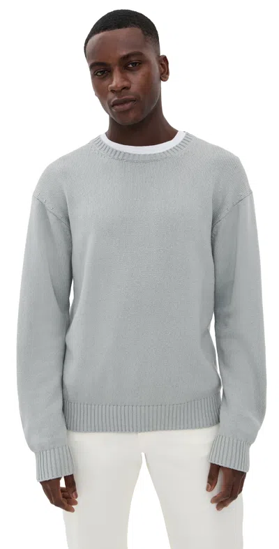 Frame Cotton Silk Sweater Grey Blue