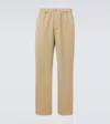 Frame Cotton Straight Pants In Brown