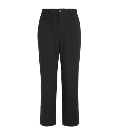 Frame Cotton Straight Trousers In Black