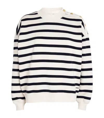 Frame Cotton Striped Sweatshirt In Navy