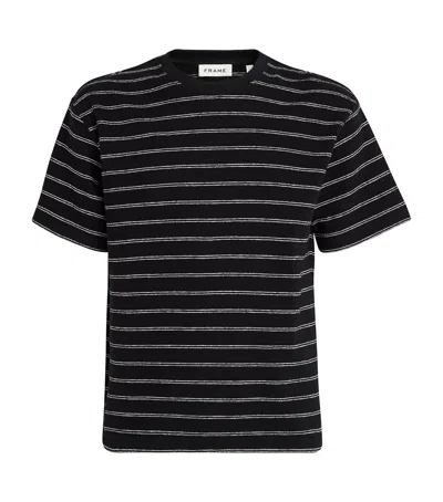 Frame Cotton Striped T-shirt In Black