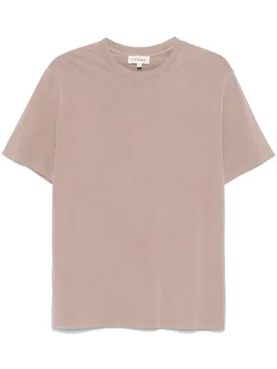 Frame Cotton T-shirt In Brown