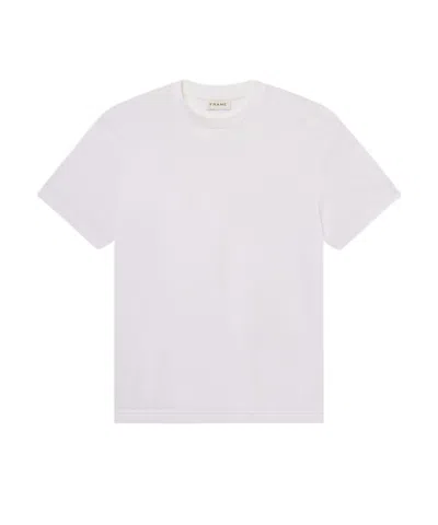 Frame Logo Cotton T-shirt In White Canvas