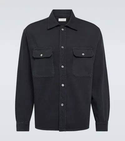 Frame Cotton Terry Overshirt In Navy 
