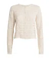 Frame Cotton The Crochet Cardigan In White