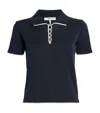 Frame Womens The Sport Short-sleeves Cotton-knit Polo Shirt Navy Multi In Navy