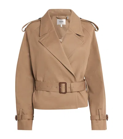 Frame Cotton The Swing Trench Coat In Beige