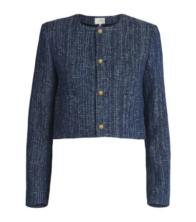 Frame Cotton The Tweed Jacket In Blue