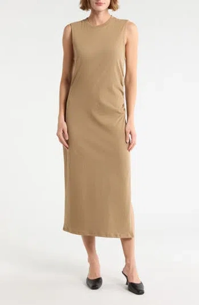 Frame Cotton T-shirt Dress In Brown