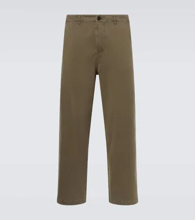 Frame Cotton Twill Chinos In Green