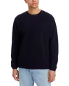 Frame Cotton Waffle Textured Long Sleeve Tee In Blue