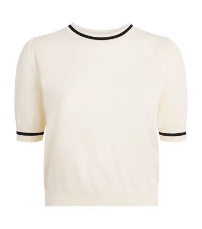 Frame Cotton-blend Short-sleeve Sweater In White