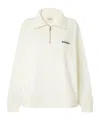 Frame Cotton-jersey Half-zip Sweatshirt In White
