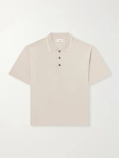 Frame Cotton-piqué Polo Shirt In Animal Print