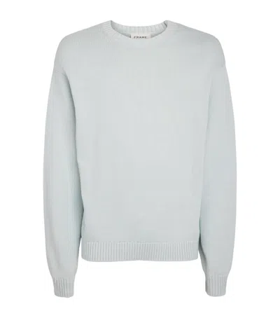 Frame Cotton-silk Crew-neck Sweater In Gray