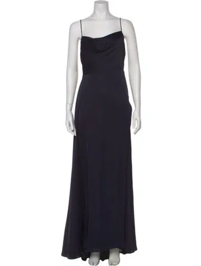 Pre-owned Frame Cowl Neck Midi Length Dress In Blue