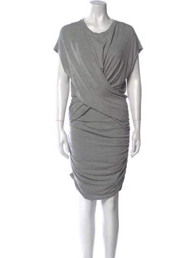 Pre-owned Frame Cowl Neck Midi Length Dress In Gray