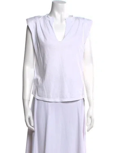 Pre-owned Frame Cowl Neck Sleeveless Top In White