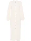 FRAME CREAM WHITE BALLOON SLEEVES CROCHET MAXI DRESS