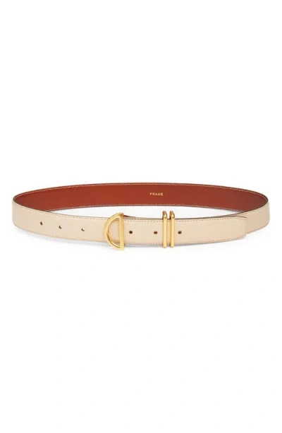 Frame Crescent Leather Belt In Beige