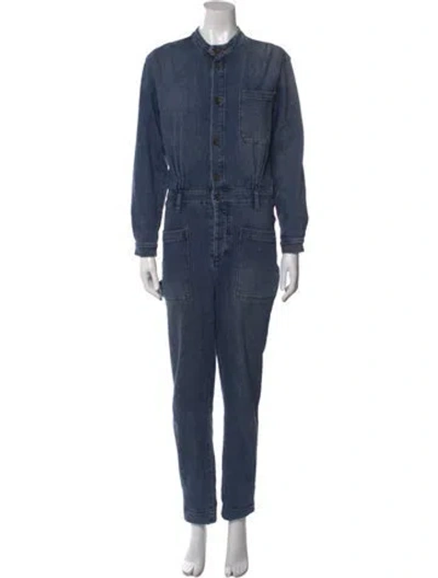 Pre-owned Frame Crew Neck Jumpsuit In Blue
