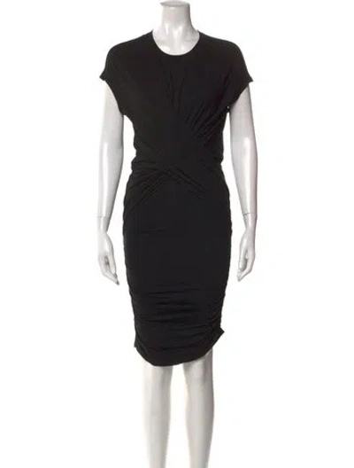 Pre-owned Frame Crew Neck Knee-length Dress In Black