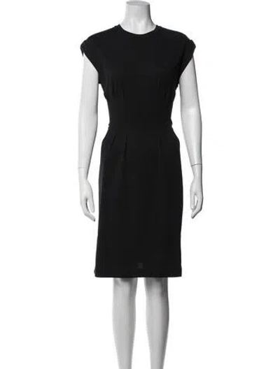 Pre-owned Frame Crew Neck Knee-length Dress In Blue
