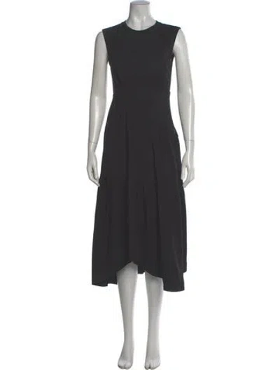 Pre-owned Frame Crew Neck Knee-length Dress In Gray