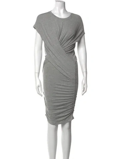 Pre-owned Frame Crew Neck Knee-length Dress W/ Tags In Grey