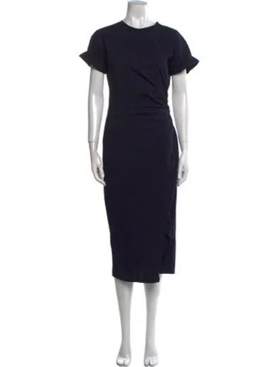 Pre-owned Frame Crew Neck Long Dress In Black