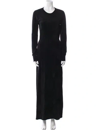 Pre-owned Frame Crew Neck Long Dress In Black