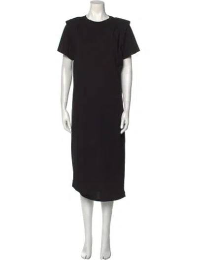 Pre-owned Frame Crew Neck Long Dress In Black