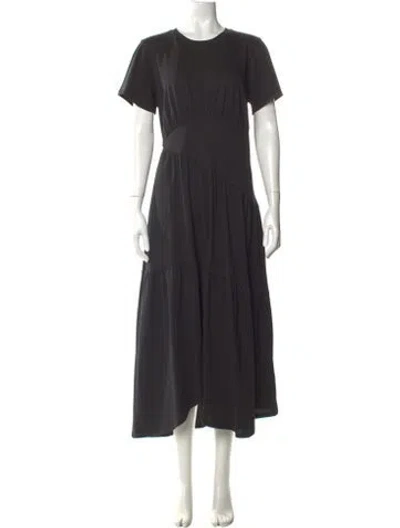 Pre-owned Frame Crew Neck Long Dress In Black
