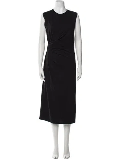 Pre-owned Frame Crew Neck Long Dress In Black