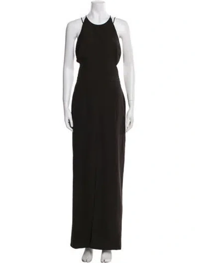 Pre-owned Frame Crew Neck Long Dress In Black
